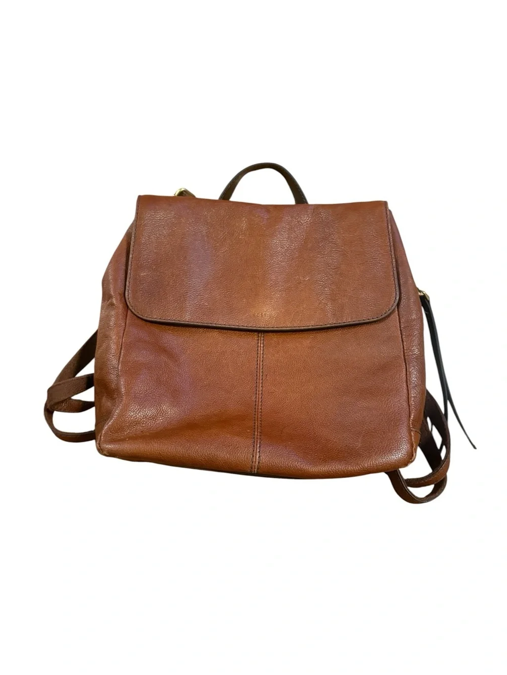 Fossil Versatile Tan Leather Backpack Tote - Sleek Everyday Carry